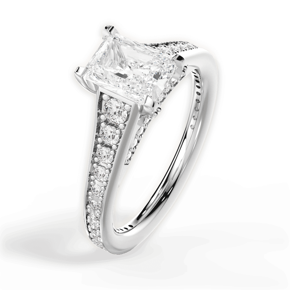 14kt White Gold/18kt White Gold/Platinum/radiant/side