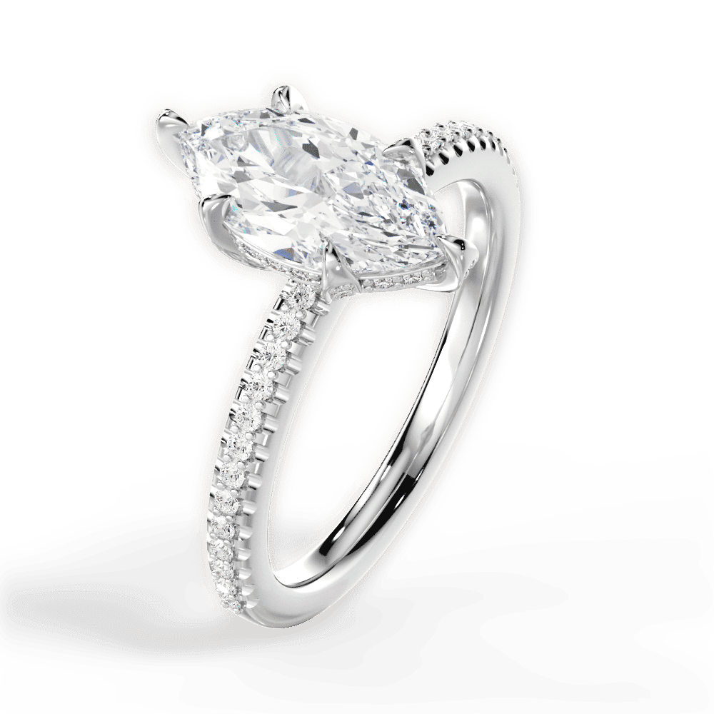 14kt White Gold/18kt White Gold/Platinum/marquise/side