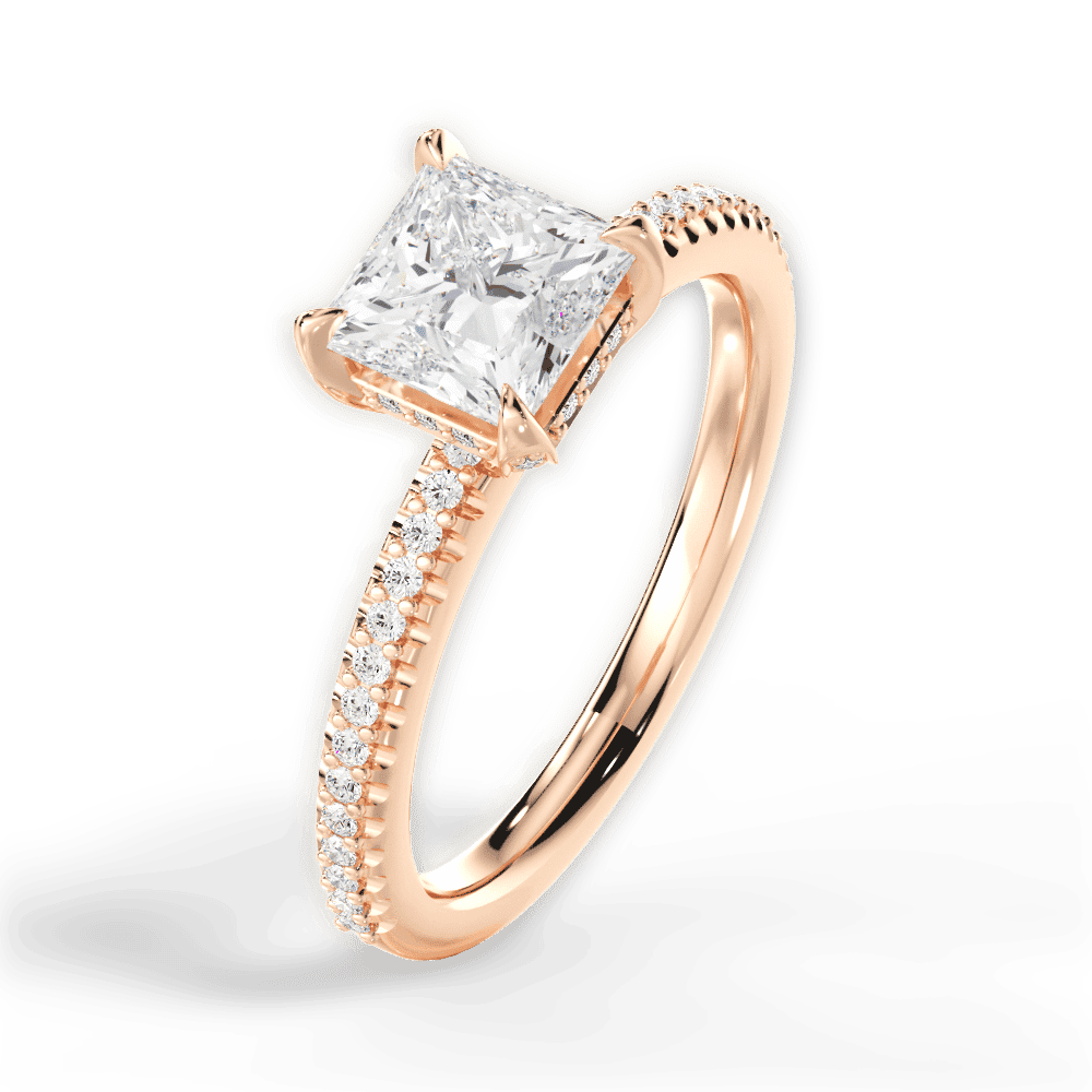 14kt Rose Gold/18kt Rose Gold/princess/side