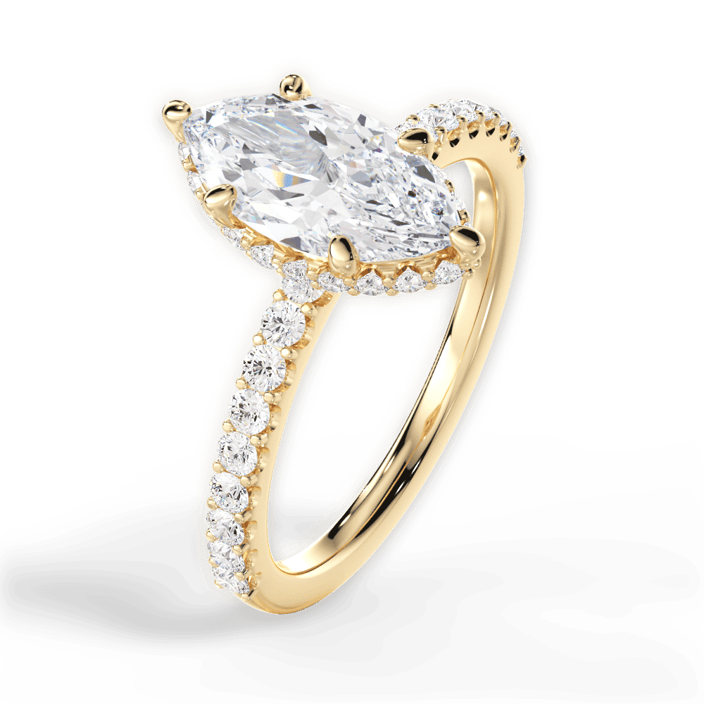14kt Yellow Gold/18kt Yellow Gold/marquise/side