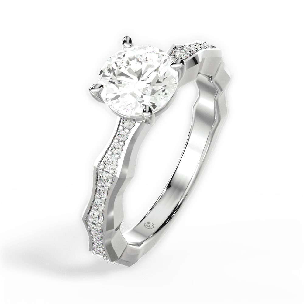 14kt White Gold/18kt White Gold/Platinum/round/side