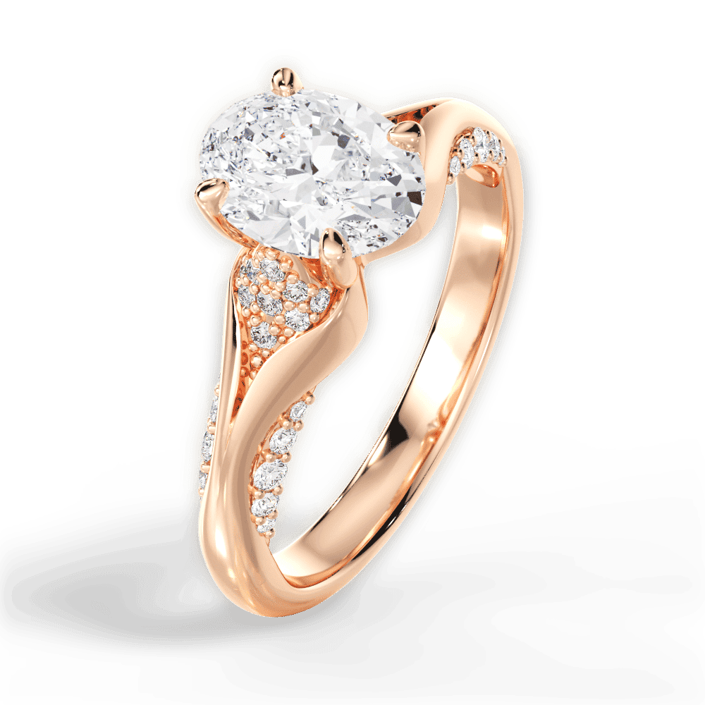14kt Rose Gold/18kt Rose Gold/oval/side