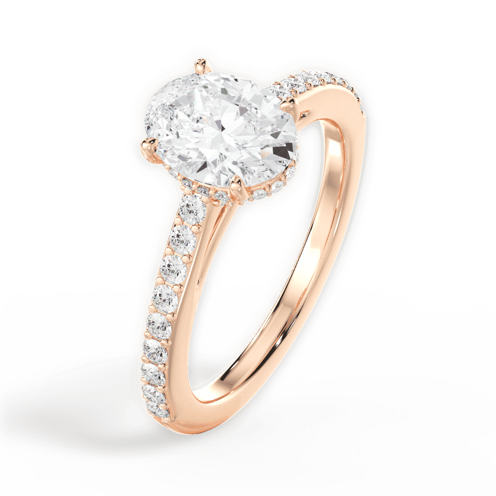 14kt Rose Gold/18kt Rose Gold/oval/side