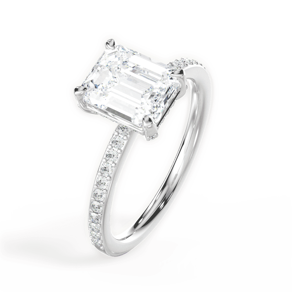 14kt White Gold/18kt White Gold/Platinum/emerald/side