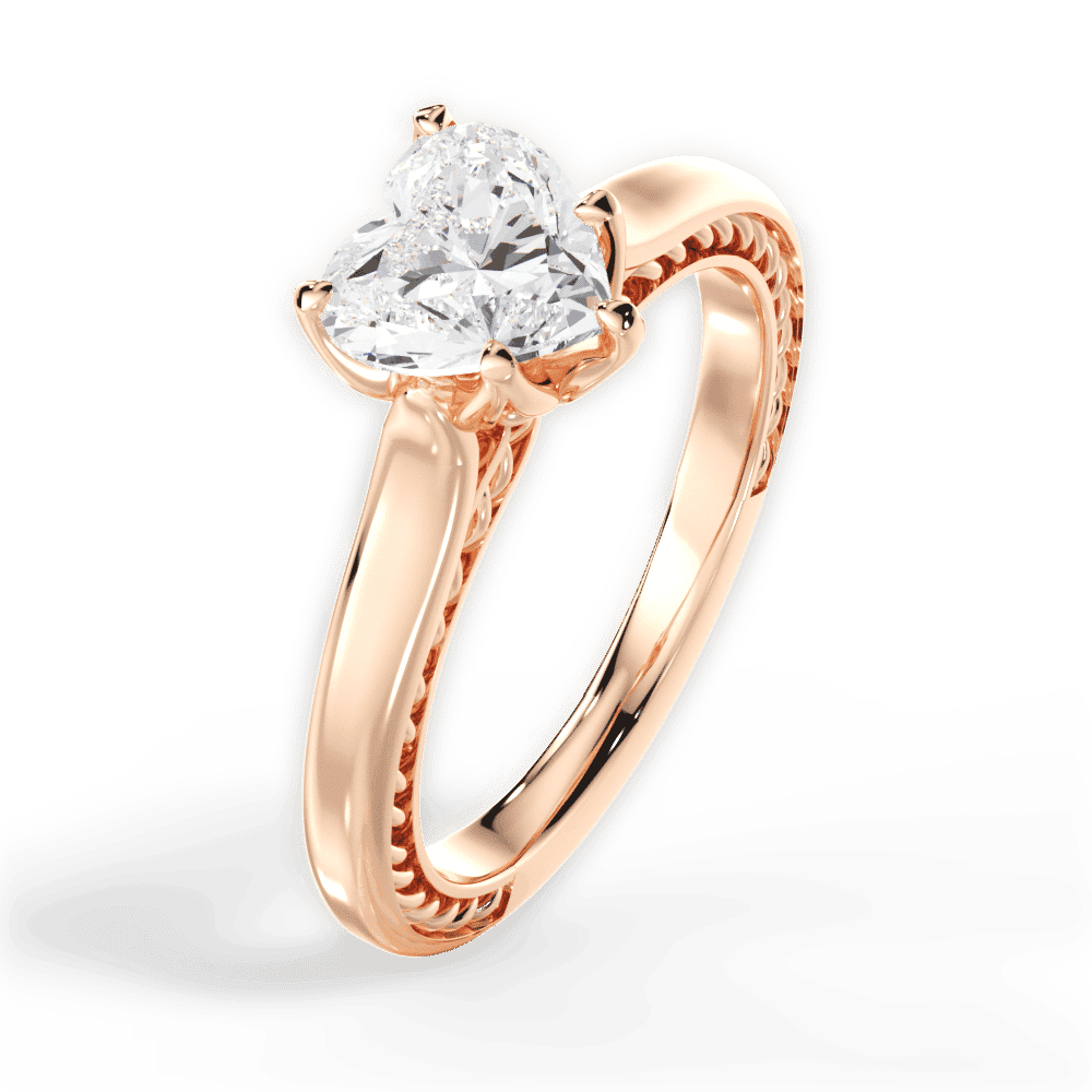 14kt Rose Gold/18kt Rose Gold/heart/side