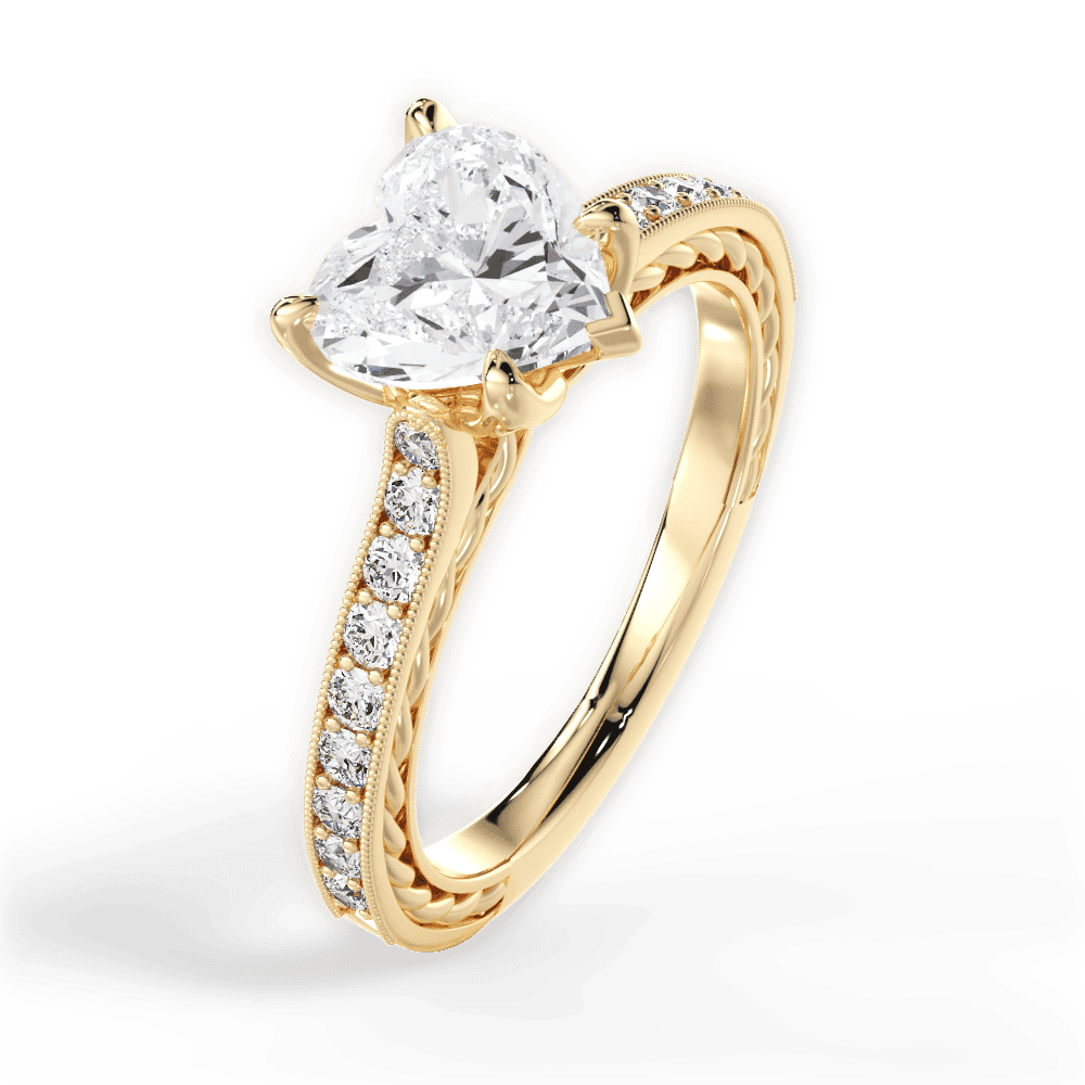 14kt Yellow Gold/18kt Yellow Gold/heart/side