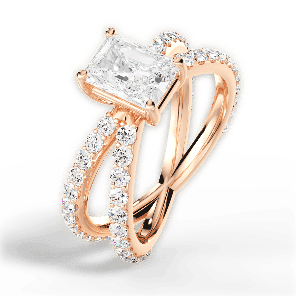 14kt Rose Gold/18kt Rose Gold/radiant/side