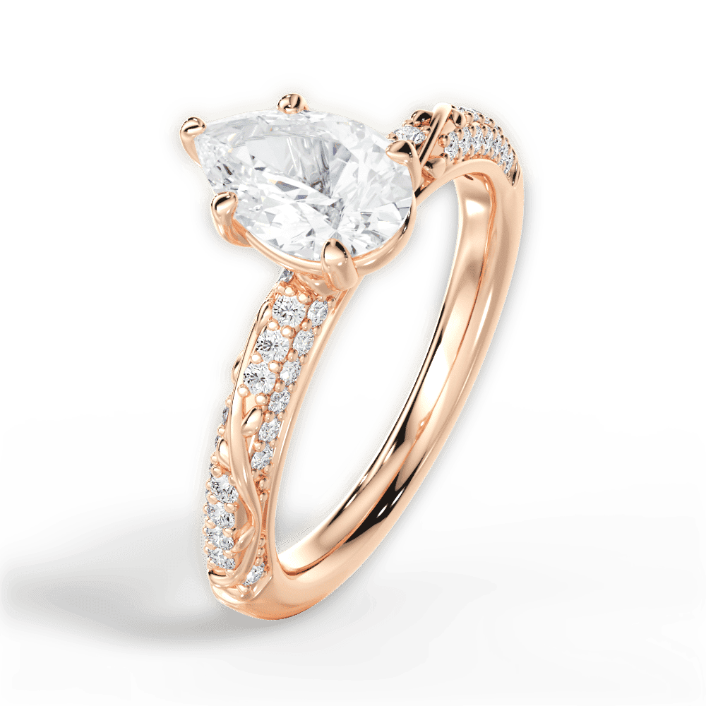 14kt Rose Gold/18kt Rose Gold/pear/side