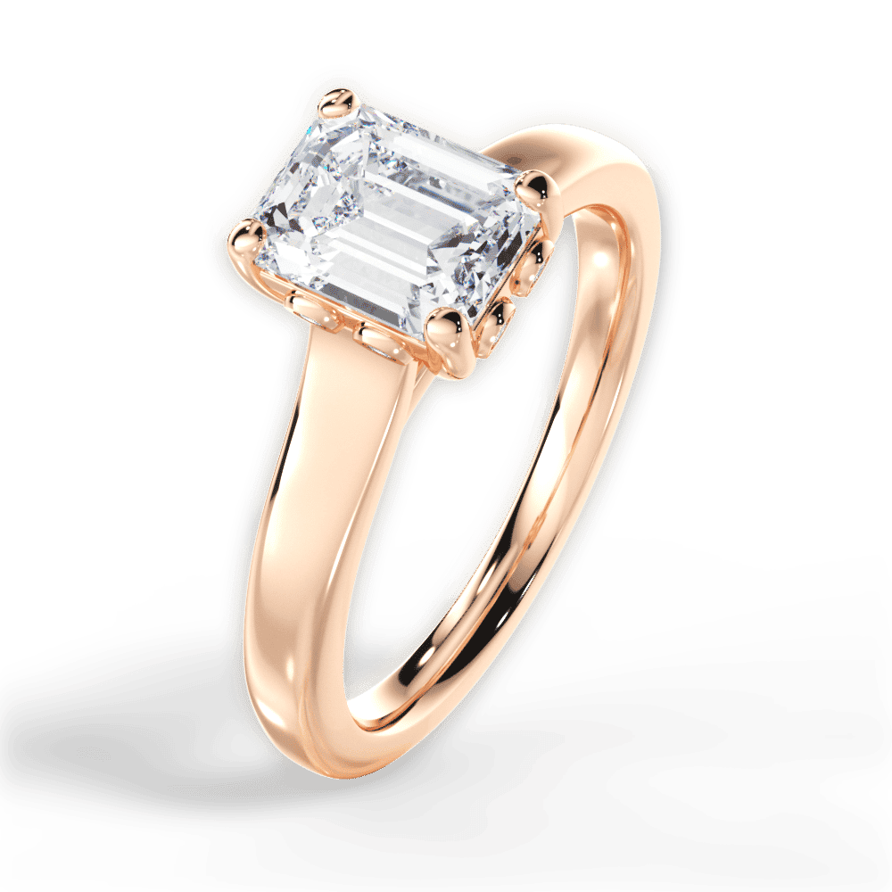 14kt Rose Gold/18kt Rose Gold/emerald/side