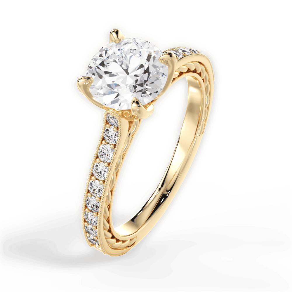 14kt Yellow Gold/18kt Yellow Gold/round/side