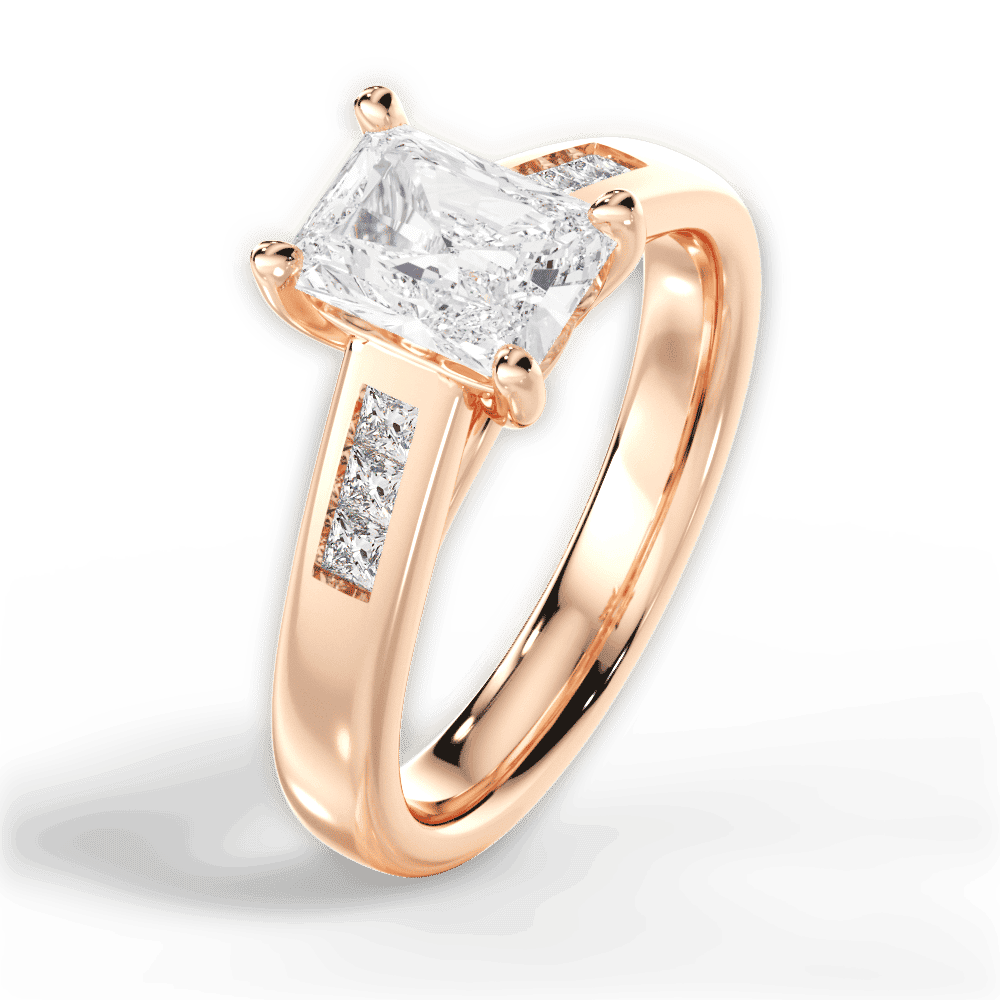 14kt Rose Gold/18kt Rose Gold/radiant/side