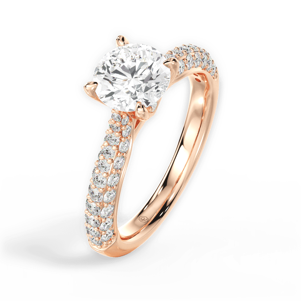 14kt Rose Gold/18kt Rose Gold/round/side