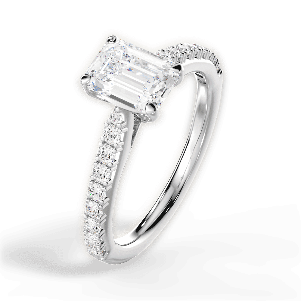 14kt White Gold/18kt White Gold/Platinum/emerald/side