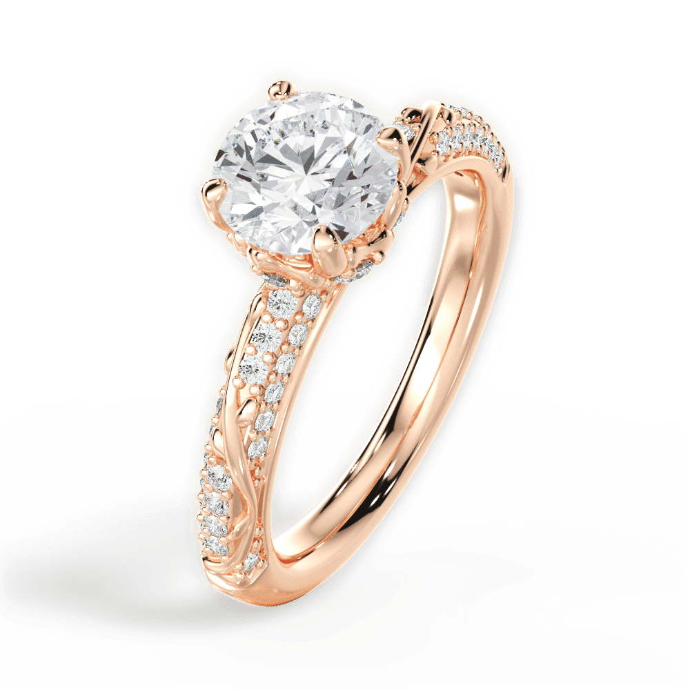 14kt Rose Gold/18kt Rose Gold/round/side