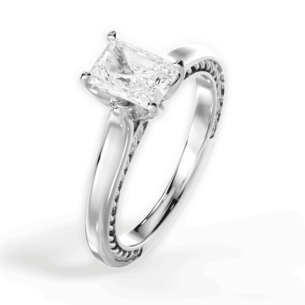 14kt White Gold/18kt White Gold/Platinum/radiant/side