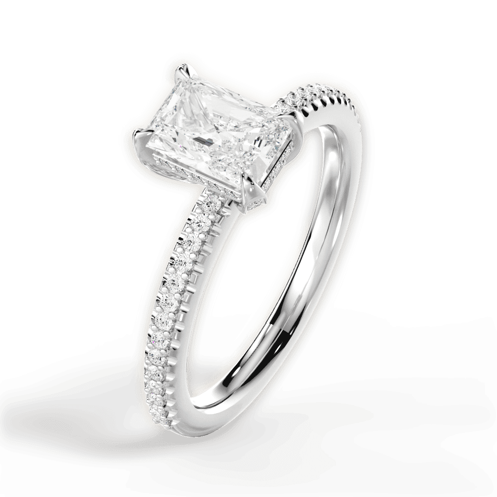 14kt White Gold/18kt White Gold/Platinum/radiant/side