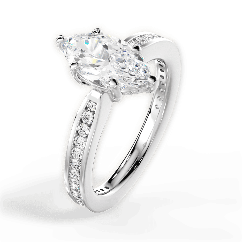 14kt White Gold/18kt White Gold/Platinum/marquise/side