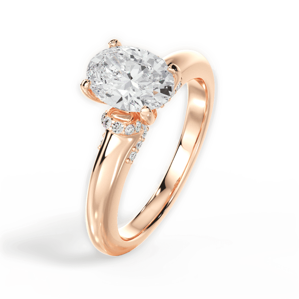 14kt Rose Gold/18kt Rose Gold/oval/side