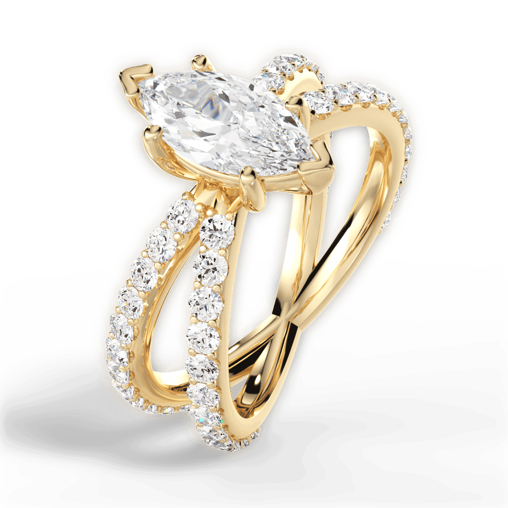 14kt Yellow Gold/18kt Yellow Gold/marquise/side