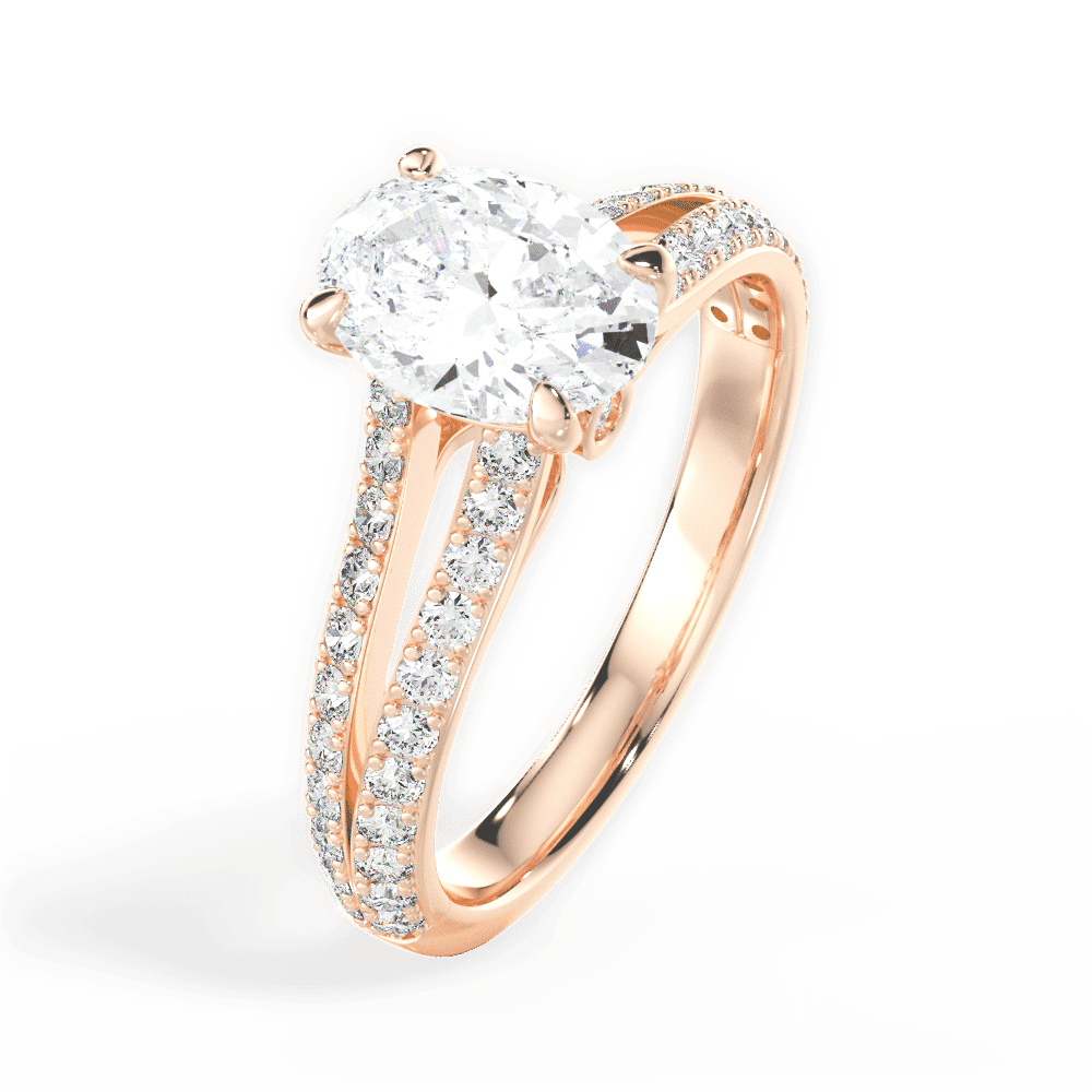 14kt Rose Gold/18kt Rose Gold/oval/side