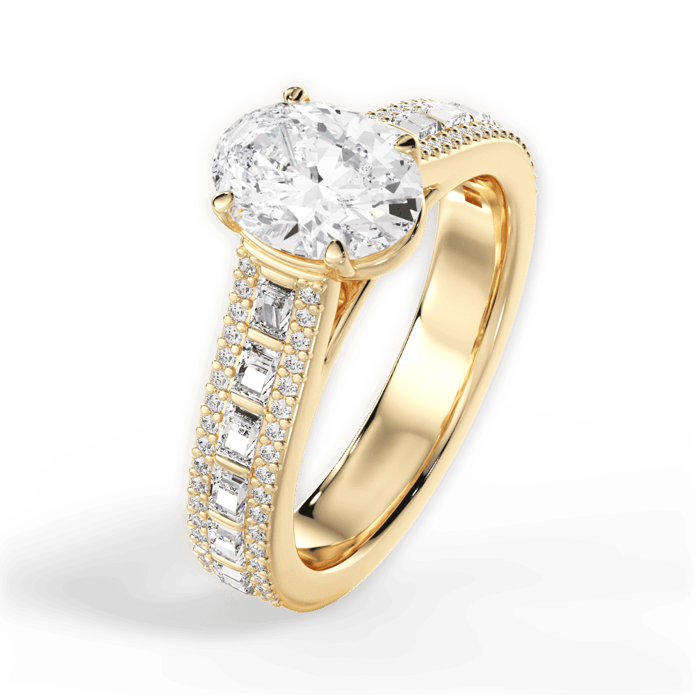 14kt Yellow Gold/18kt Yellow Gold/oval/side