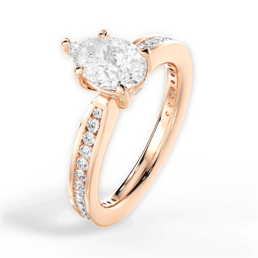 14kt Rose Gold/18kt Rose Gold/pear/side