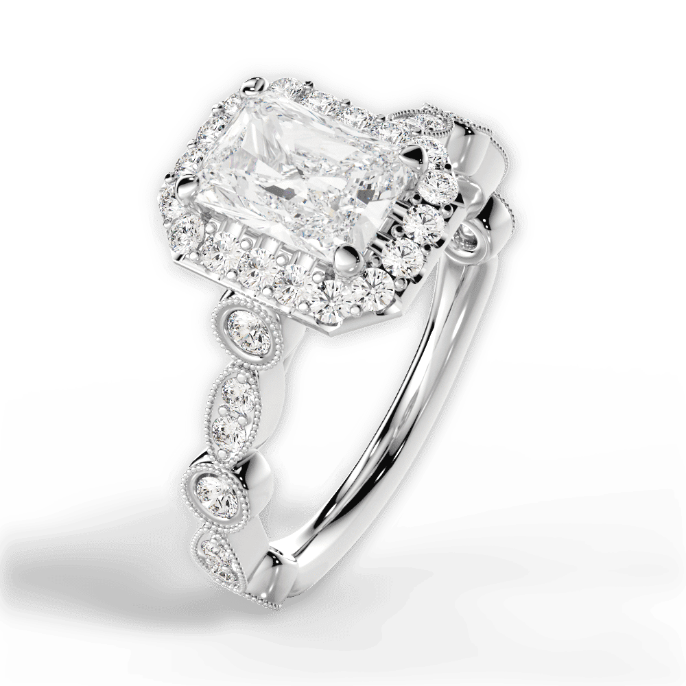 14kt White Gold/18kt White Gold/Platinum/radiant/side