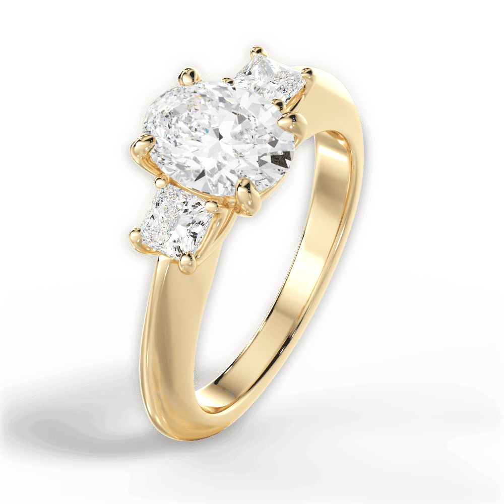 14kt Yellow Gold/18kt Yellow Gold/oval/side