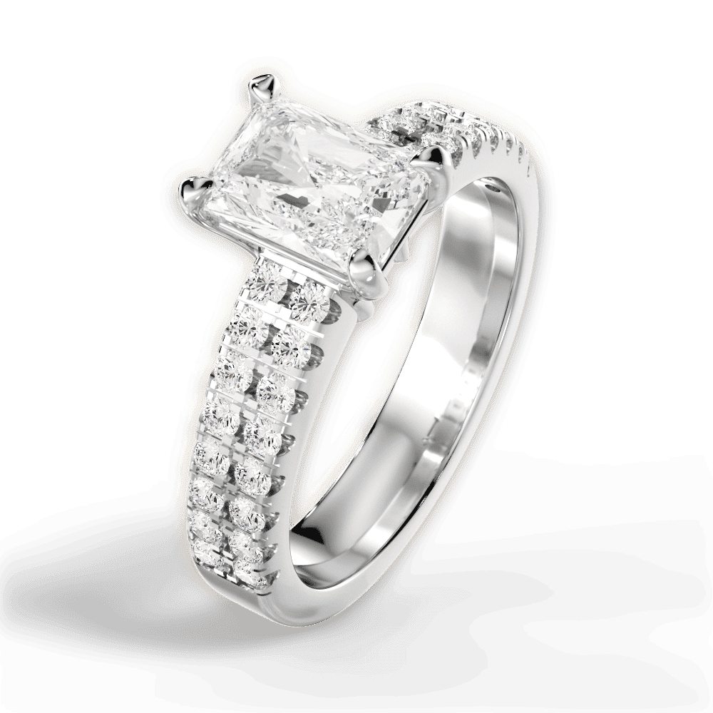 14kt White Gold/18kt White Gold/Platinum/radiant/side