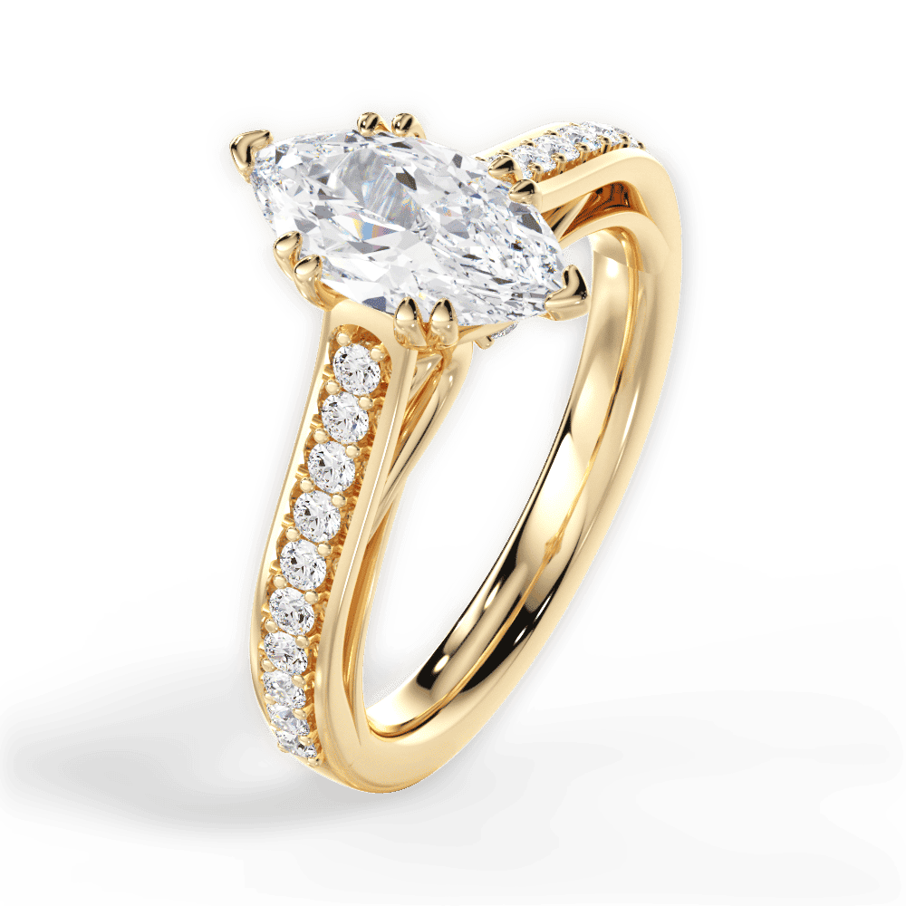 14kt Yellow Gold/18kt Yellow Gold/marquise/side