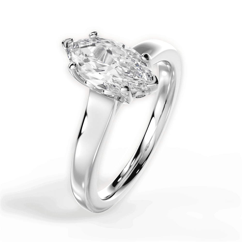 14kt White Gold/18kt White Gold/Platinum/marquise/side