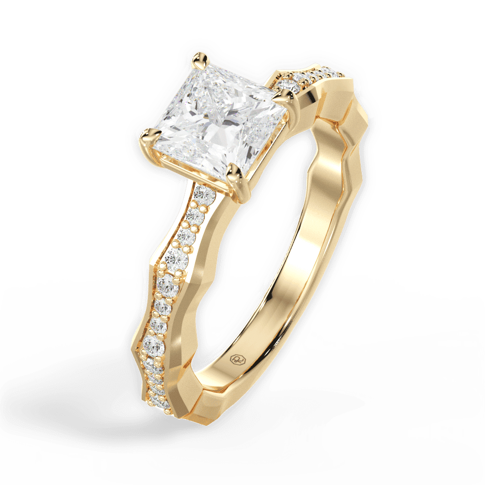 14kt Yellow Gold/18kt Yellow Gold/princess/side