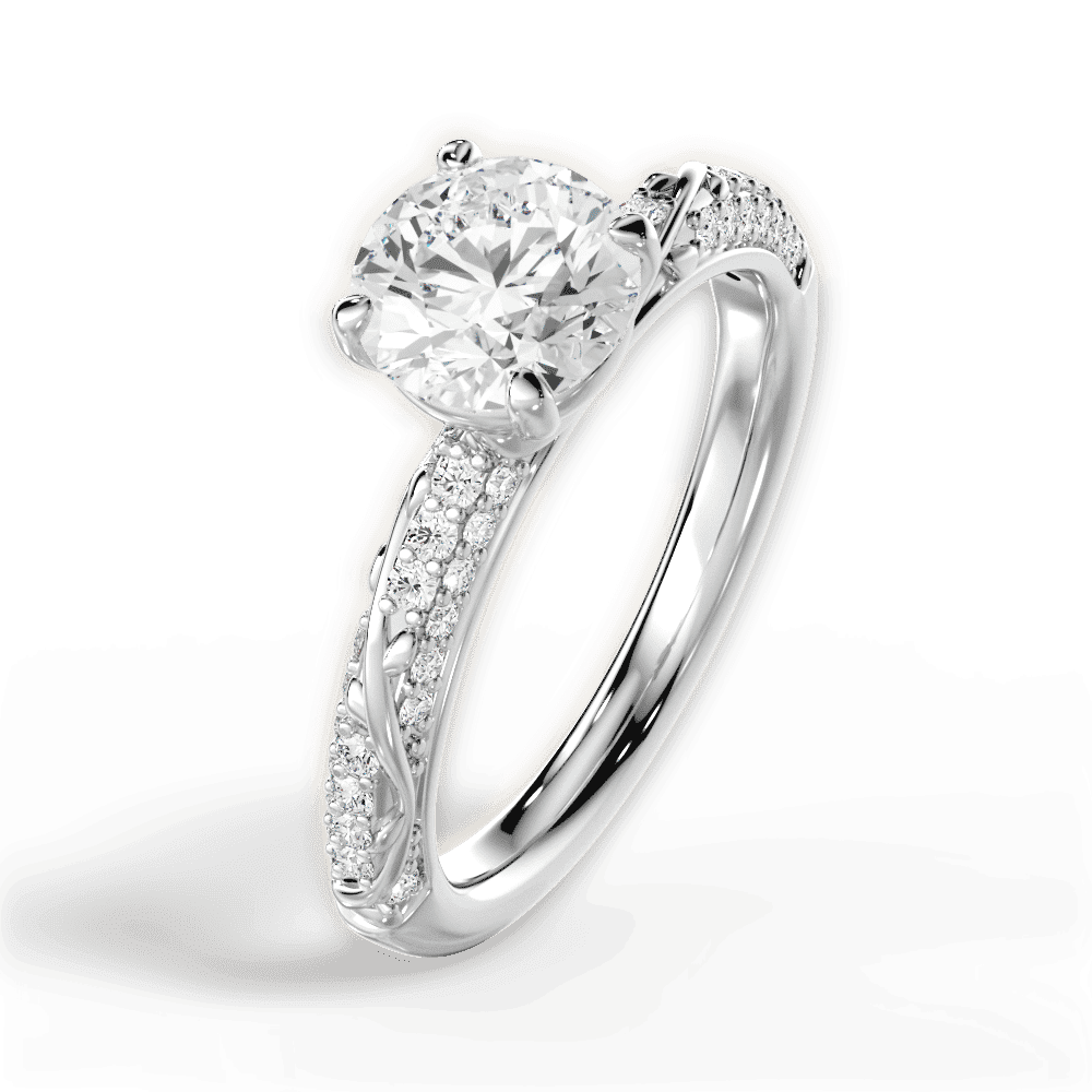 14kt White Gold/18kt White Gold/Platinum/round/side