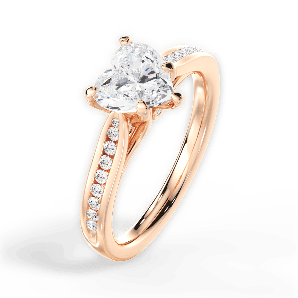 14kt Rose Gold/18kt Rose Gold/heart/side