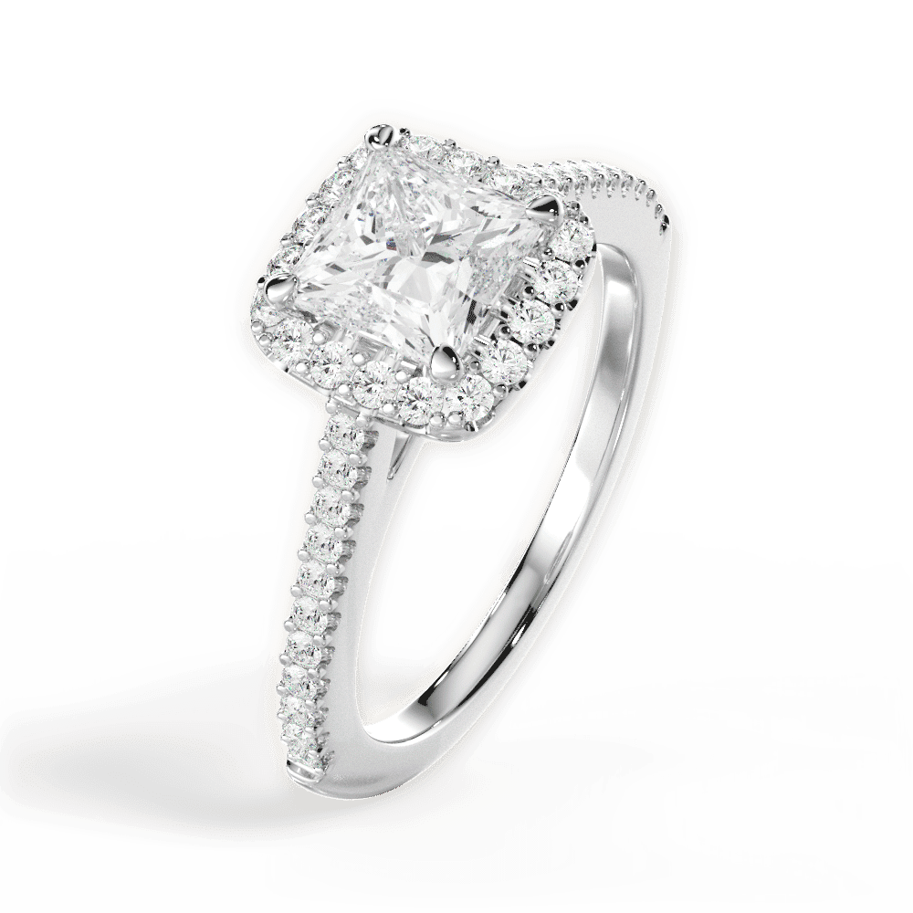 14kt White Gold/18kt White Gold/Platinum/princess/side