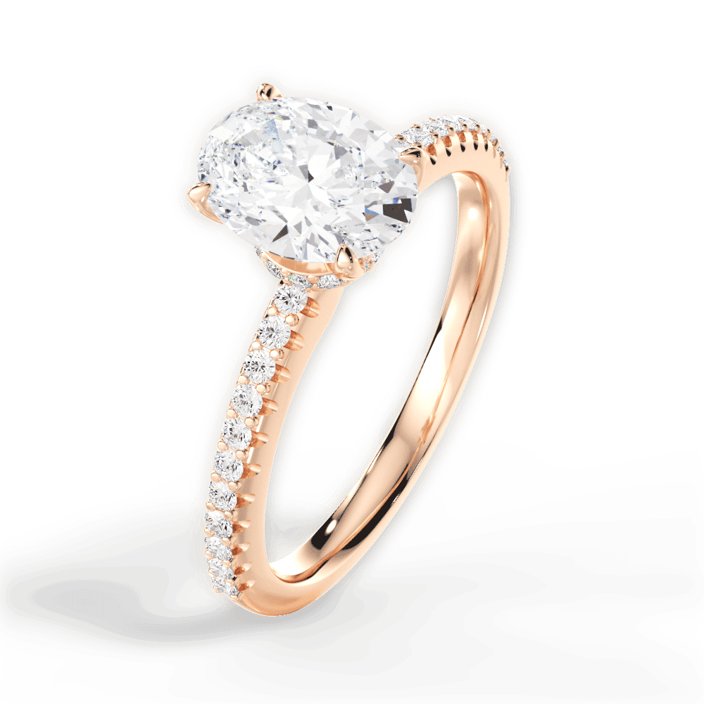 14kt Rose Gold/18kt Rose Gold/oval/side