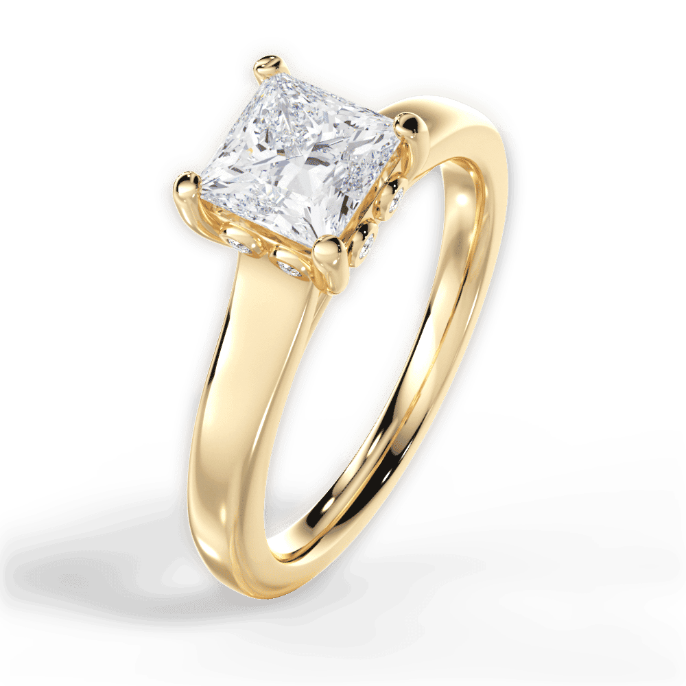 14kt Yellow Gold/18kt Yellow Gold/princess/side