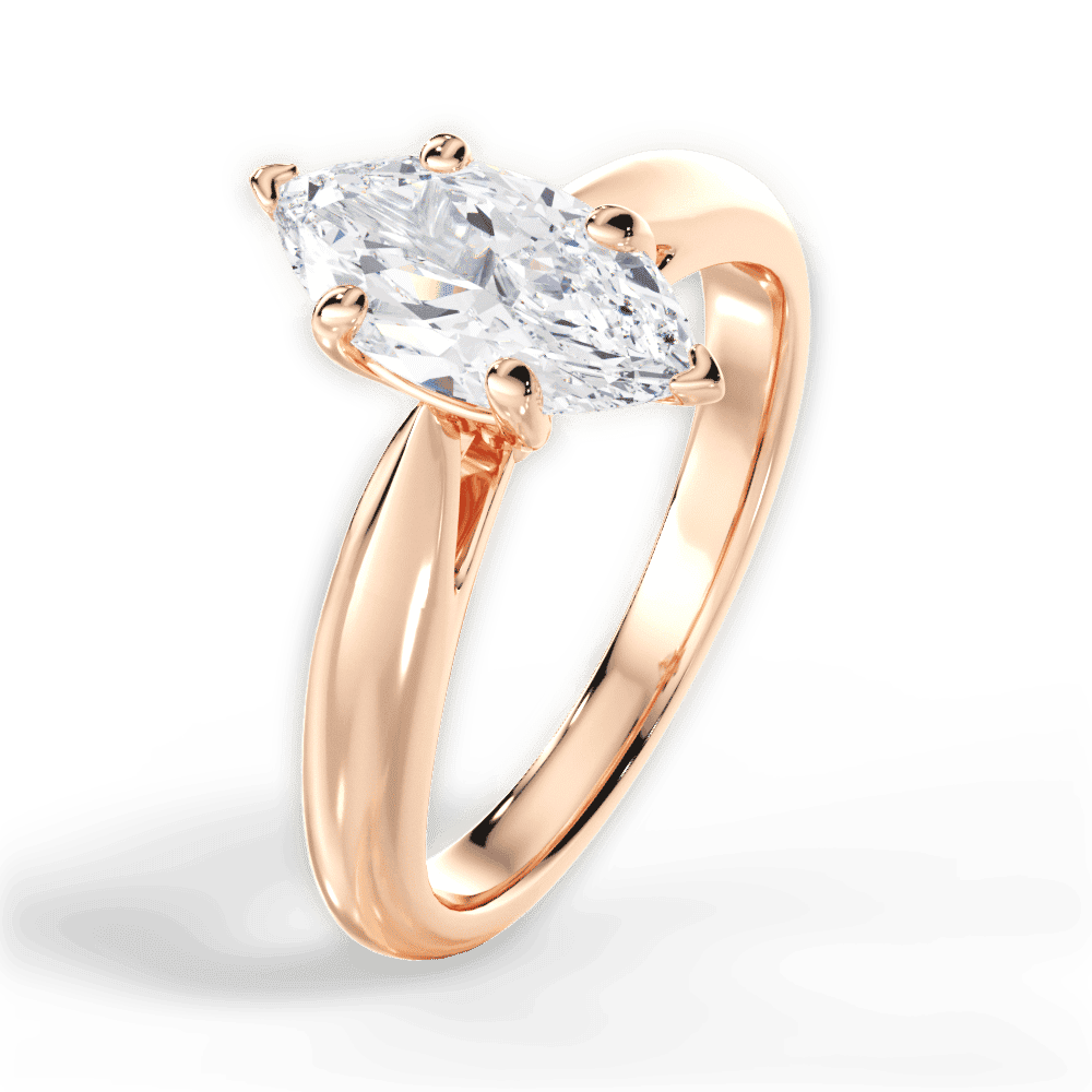 14kt Rose Gold/18kt Rose Gold/marquise/side