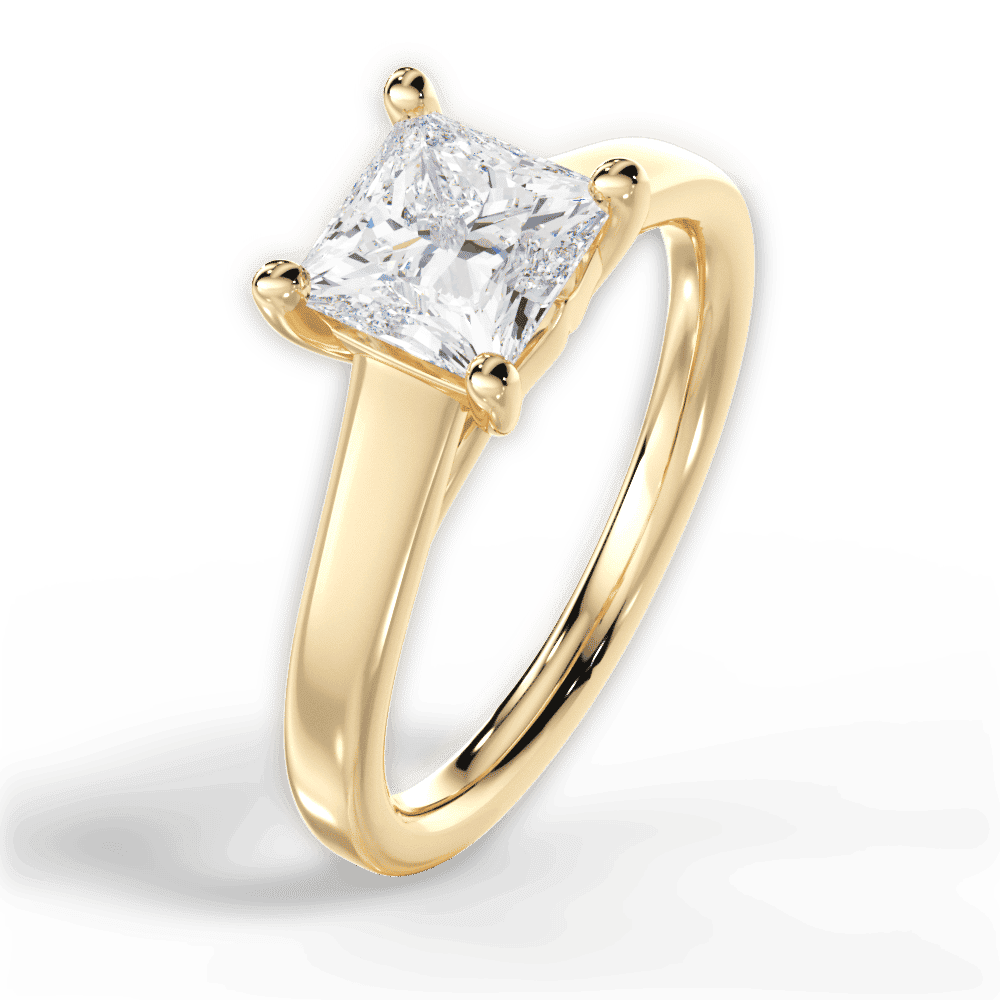 14kt Yellow Gold/18kt Yellow Gold/princess/side