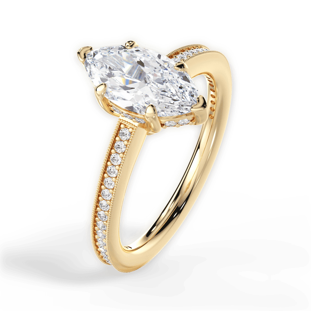 14kt Yellow Gold/18kt Yellow Gold/marquise/side