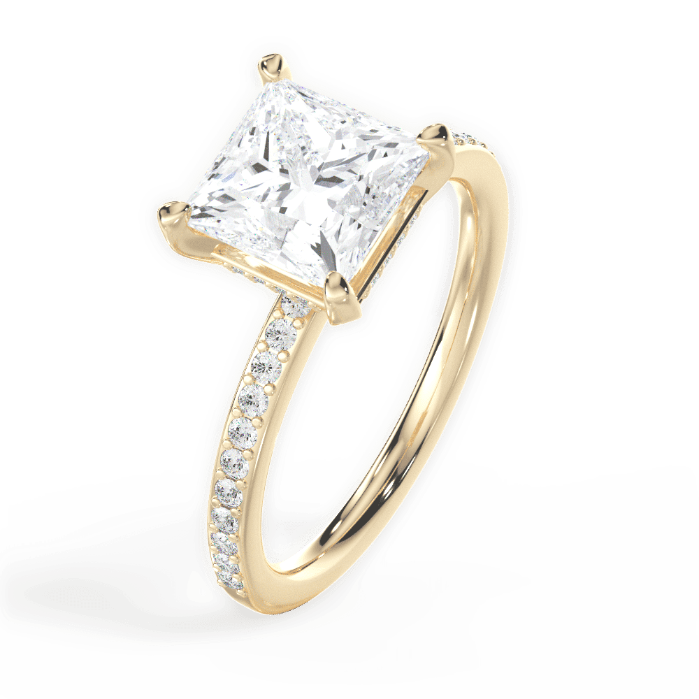 14kt Yellow Gold/18kt Yellow Gold/princess/side