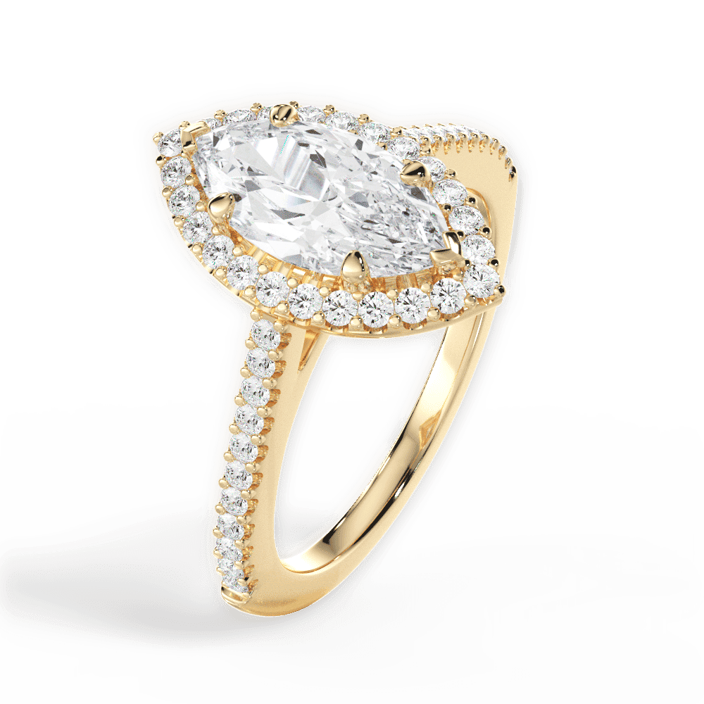 14kt Yellow Gold/18kt Yellow Gold/marquise/side