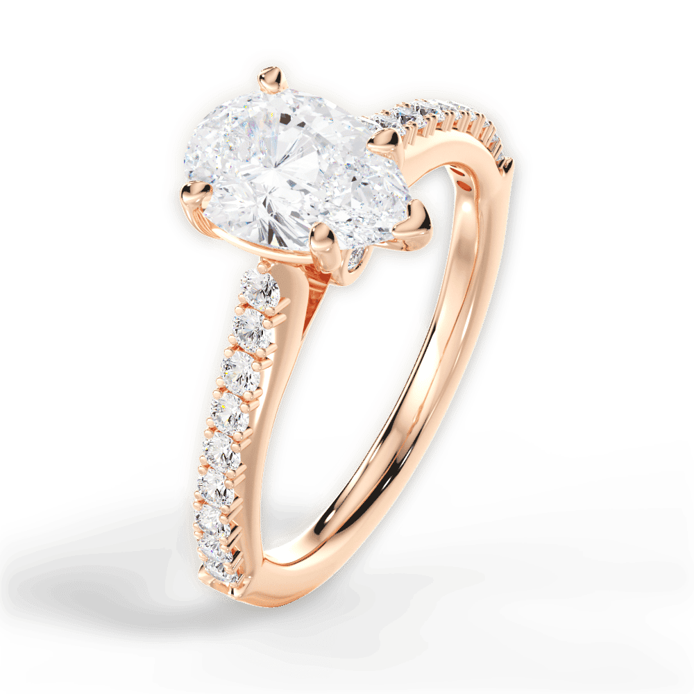 14kt Rose Gold/18kt Rose Gold/pear/side