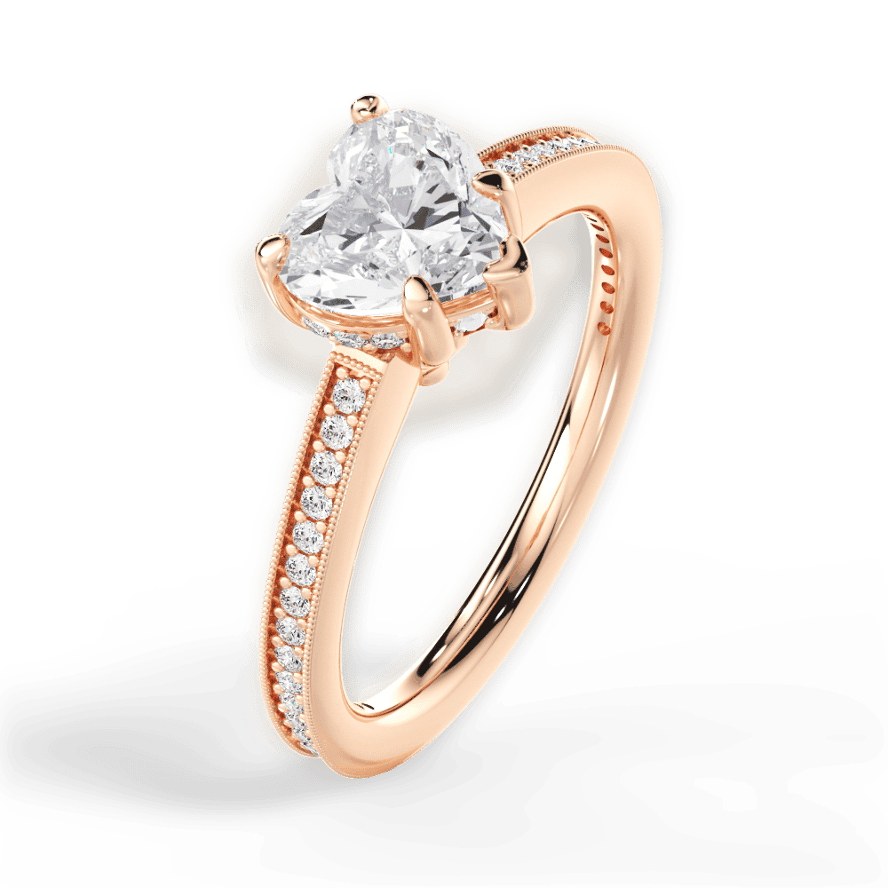 14kt Rose Gold/18kt Rose Gold/heart/side