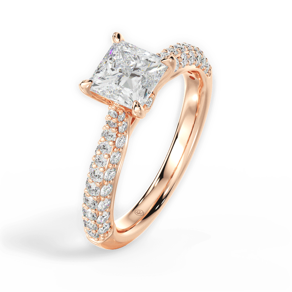 14kt Rose Gold/18kt Rose Gold/princess/side