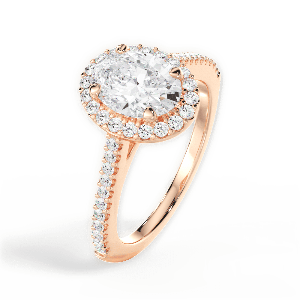 14kt Rose Gold/18kt Rose Gold/oval/side