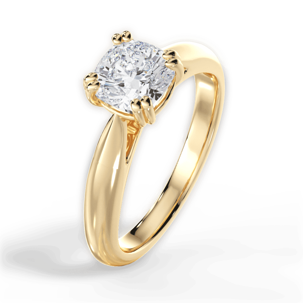 14kt Yellow Gold/18kt Yellow Gold/cushion/side
