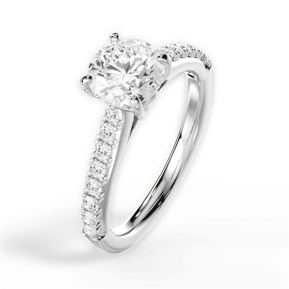 14kt White Gold/18kt White Gold/Platinum/round/side