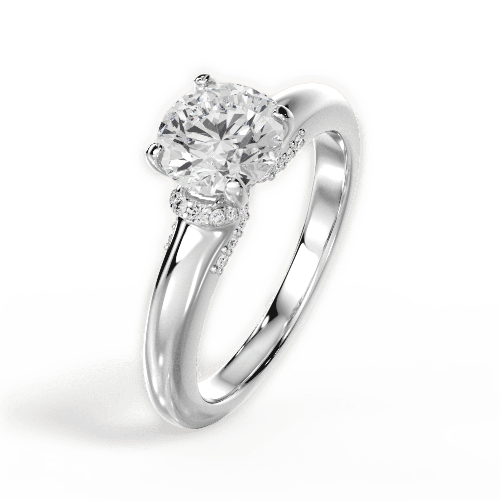 14kt White Gold/18kt White Gold/Platinum/round/side