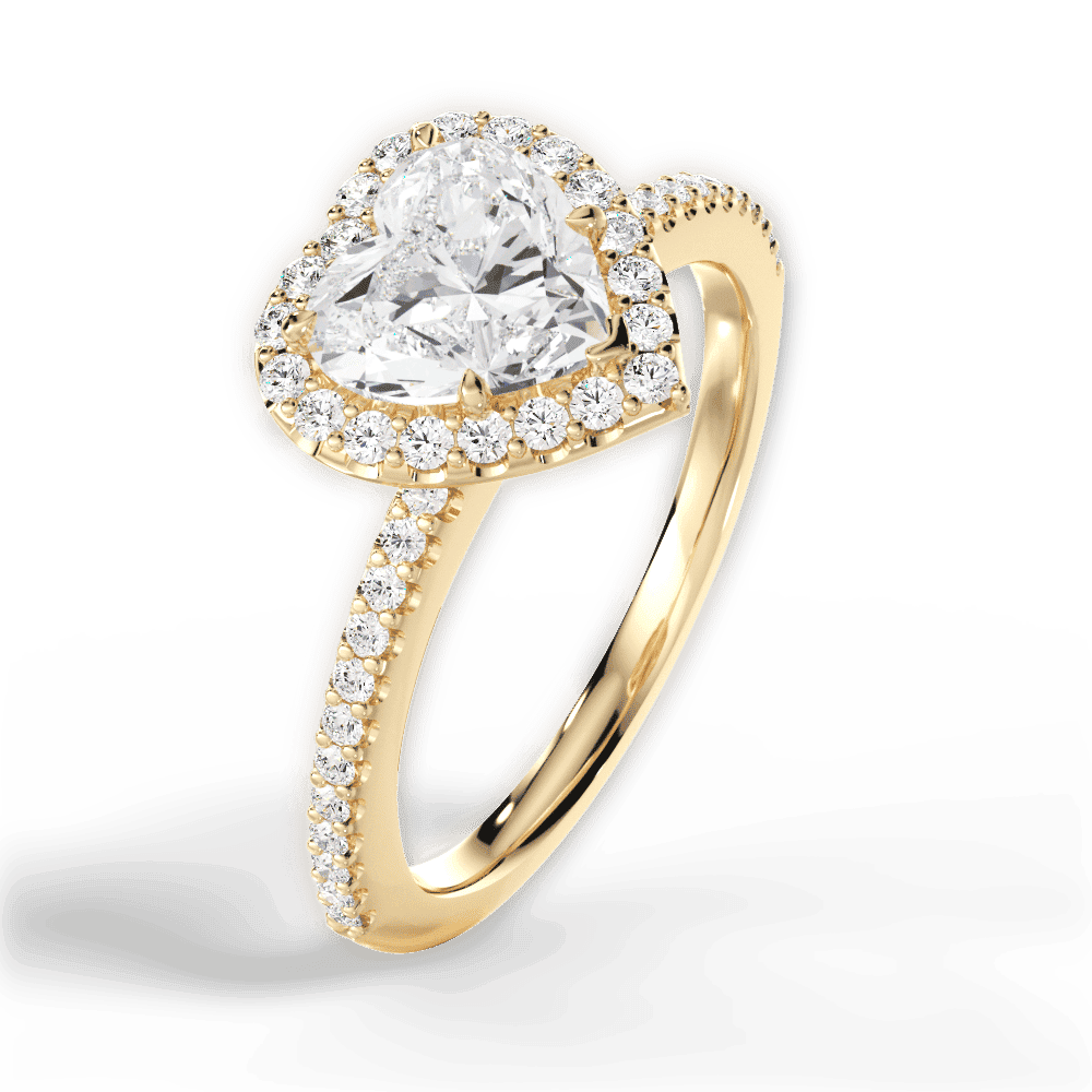 14kt Yellow Gold/18kt Yellow Gold/heart/side